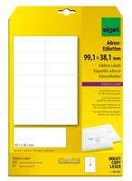 Sigel LA321 - Weiß - Nicht-haftendes Etikett - Universal - Abgerundetes Rechteck - A4 - 99.1 x 38.1 mm