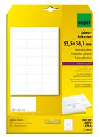 Sigel LA320 - Weiß - Nicht klebendes Druckeretikett - A4 - Universal - Abgerundetes Rechteck - 6,35 cm