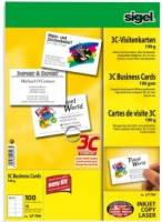 Sigel Business Card 3C LP790 - Hochweiß - 85 x 55 mm - 190 g/m² - 100 Karte(n) (10 Bogen x 10)