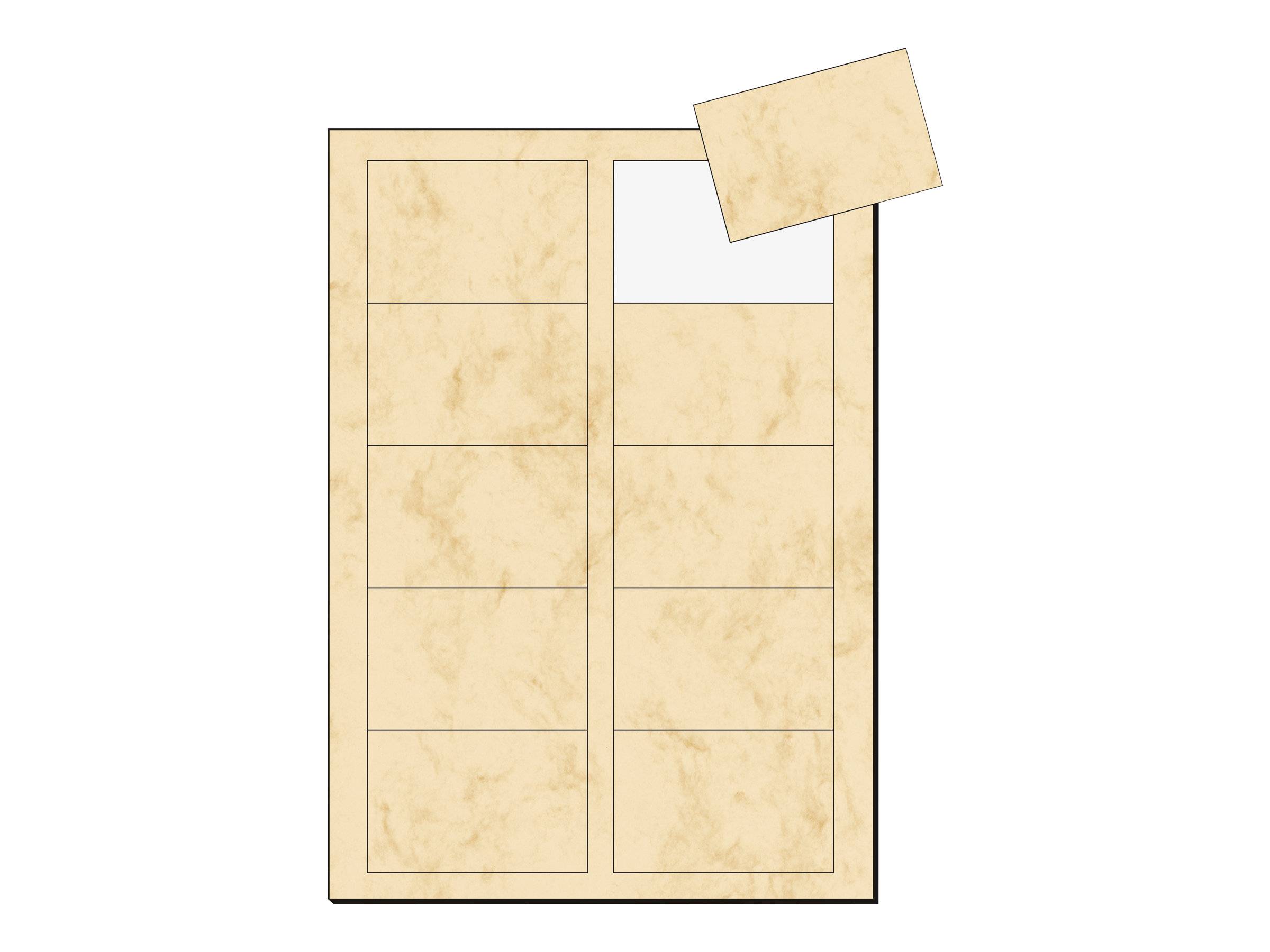 Sigel Business Card 3C DP744 - Marble Beige - 85 x 55 mm - 225 g/m² - 100 Karte(n) (10 Bogen x 10)