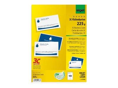 Sigel Business Card 3C LP850 - Glatter Satin - beschichtet - hochweiß - 85 x 55 mm - 225 g/m² - 100 Karte(n) (10 Bogen x