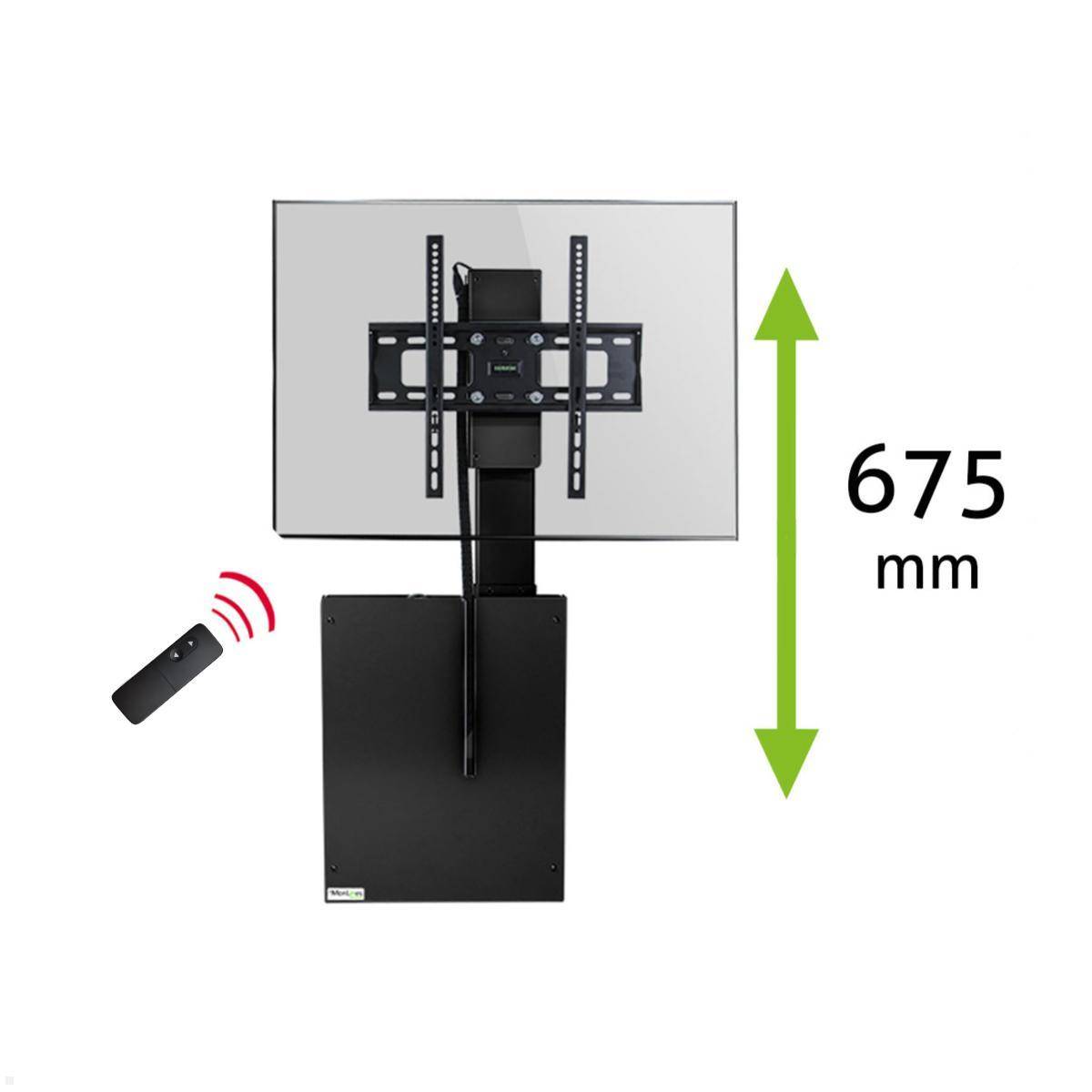MonLines MLE675B TV Lift Wandhalterung elektrisch mit Einhausung, 675mm, schwar...