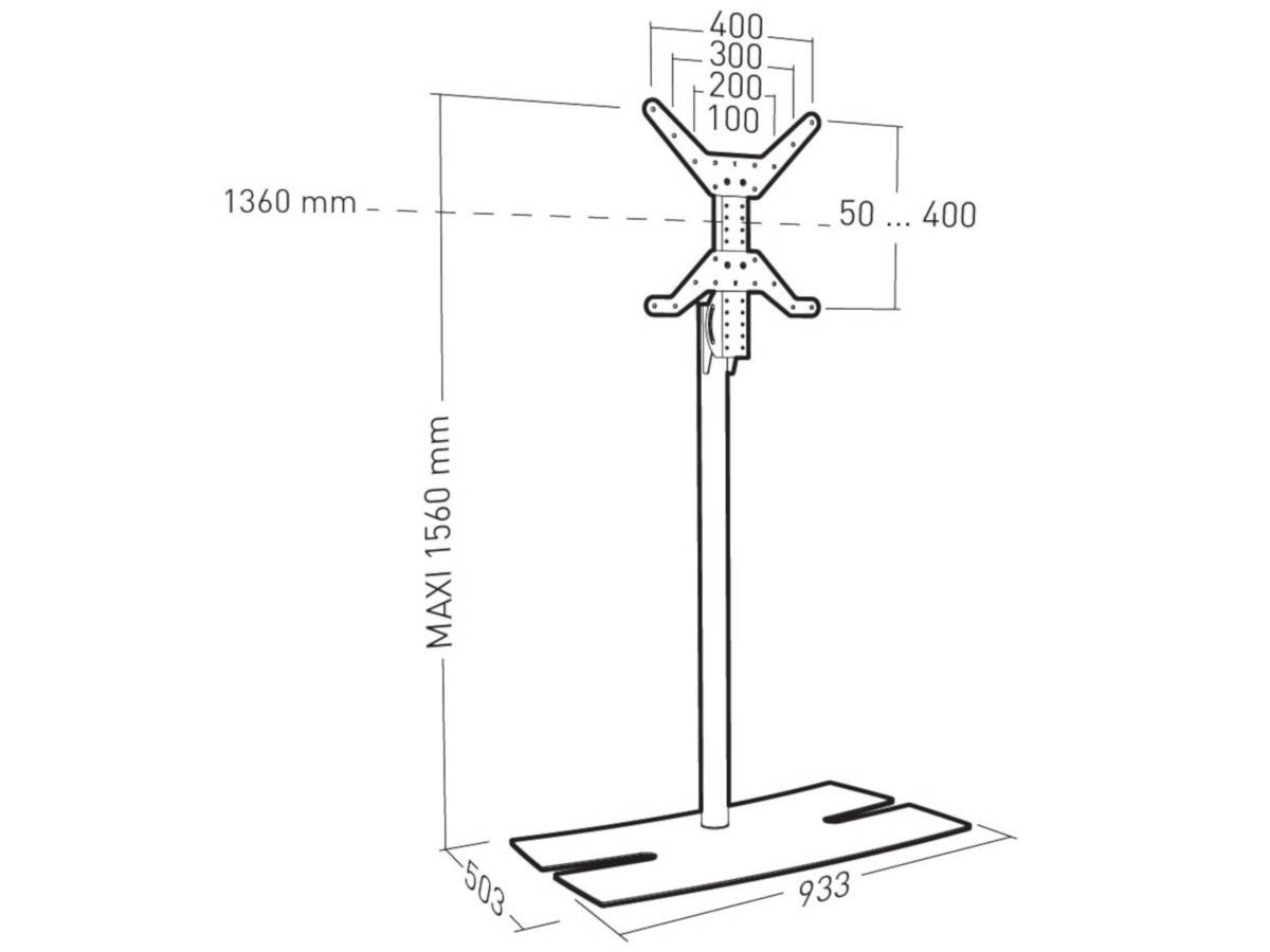 Erard LUX-UP T 1560L Fernsehständer 30 - 65 Zoll, weiß