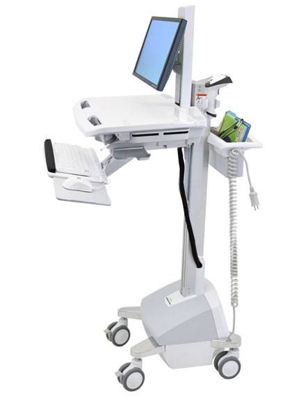 Ergotron EMR Cart with LCD Pivot, LiFe Powered - Wagen - für LCD-Display / PC-Ausrüstung - medizinisch - Kunststoff, Aluminium, verzinker Stahl - Gr