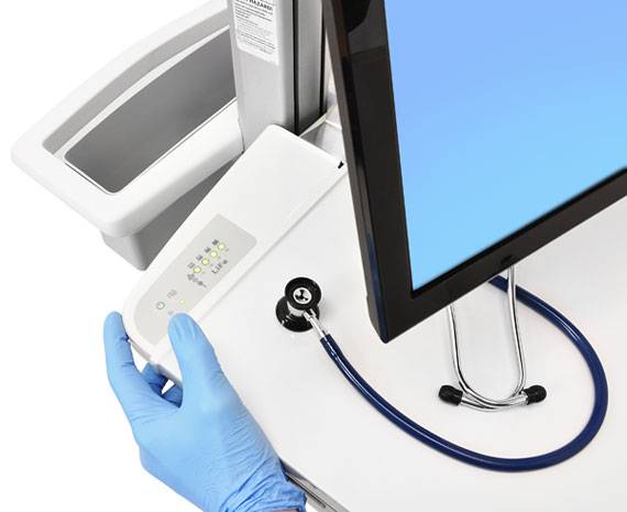 Ergotron EMR Cart with LCD Pivot, LiFe Powered - Wagen - für LCD-Display / PC-Ausrüstung - medizinisch - Kunststoff, Aluminium, verzinker Stahl - Gr