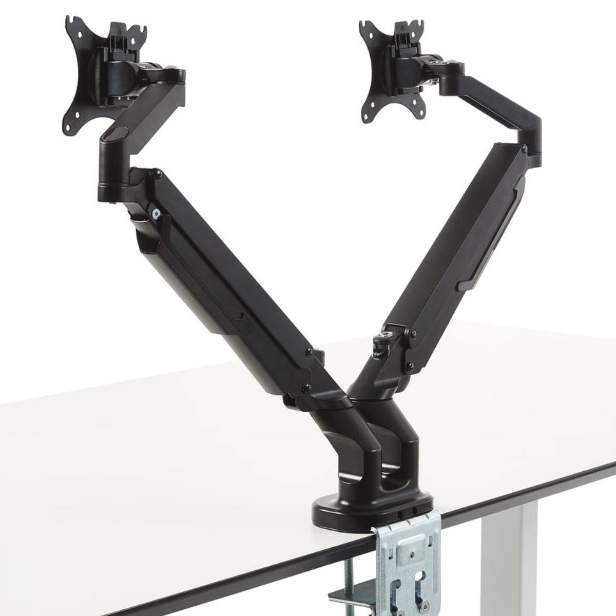 MonLines MTH008B Monitorhalterung 2 Monitore höhenverstellbar, schwarz