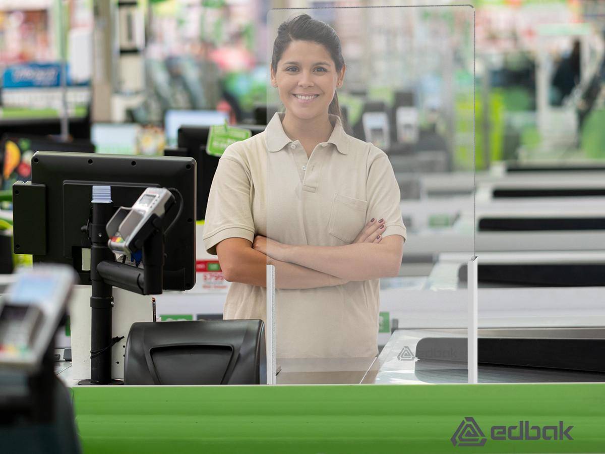 Edbak ProScreen Acrylglas Kassenbereich Schutzscheibe S, Tischklemme