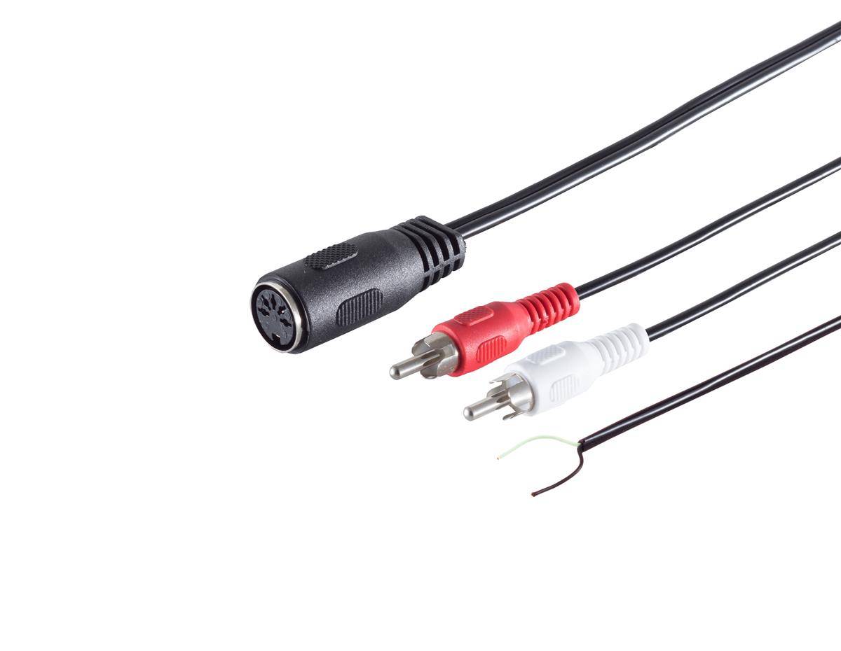 DIN Kabel-5-pol. Buchse/ 2Cinchstecker,Kabels.0,2m