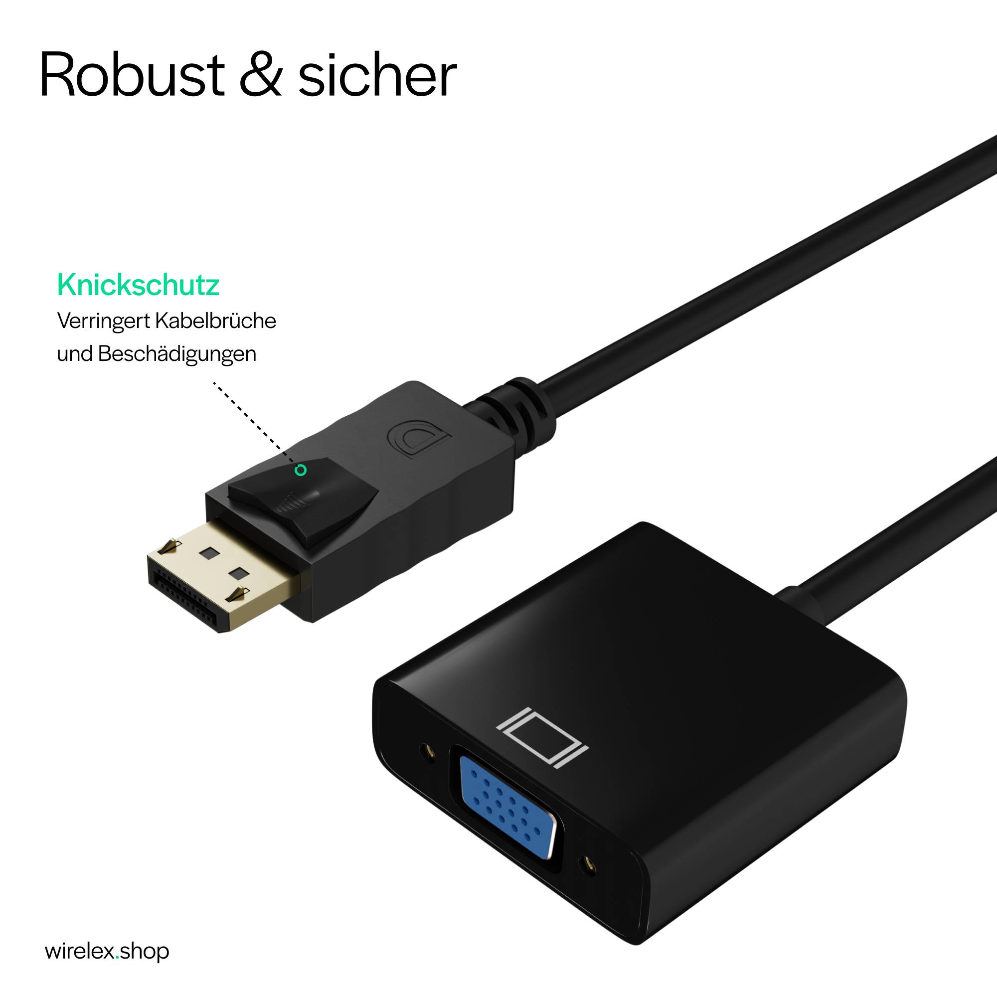 Adapter, Displayport Stecker 1.1/ VGA Buchse