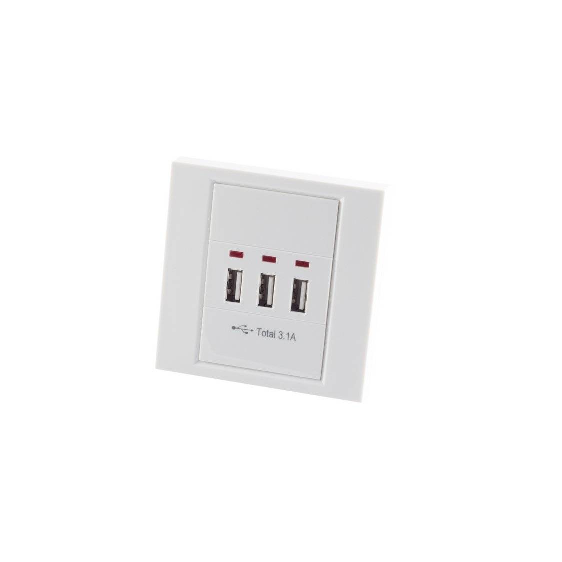 USB-3-Fach Steckdose 5V D/C max. 3.100 mA