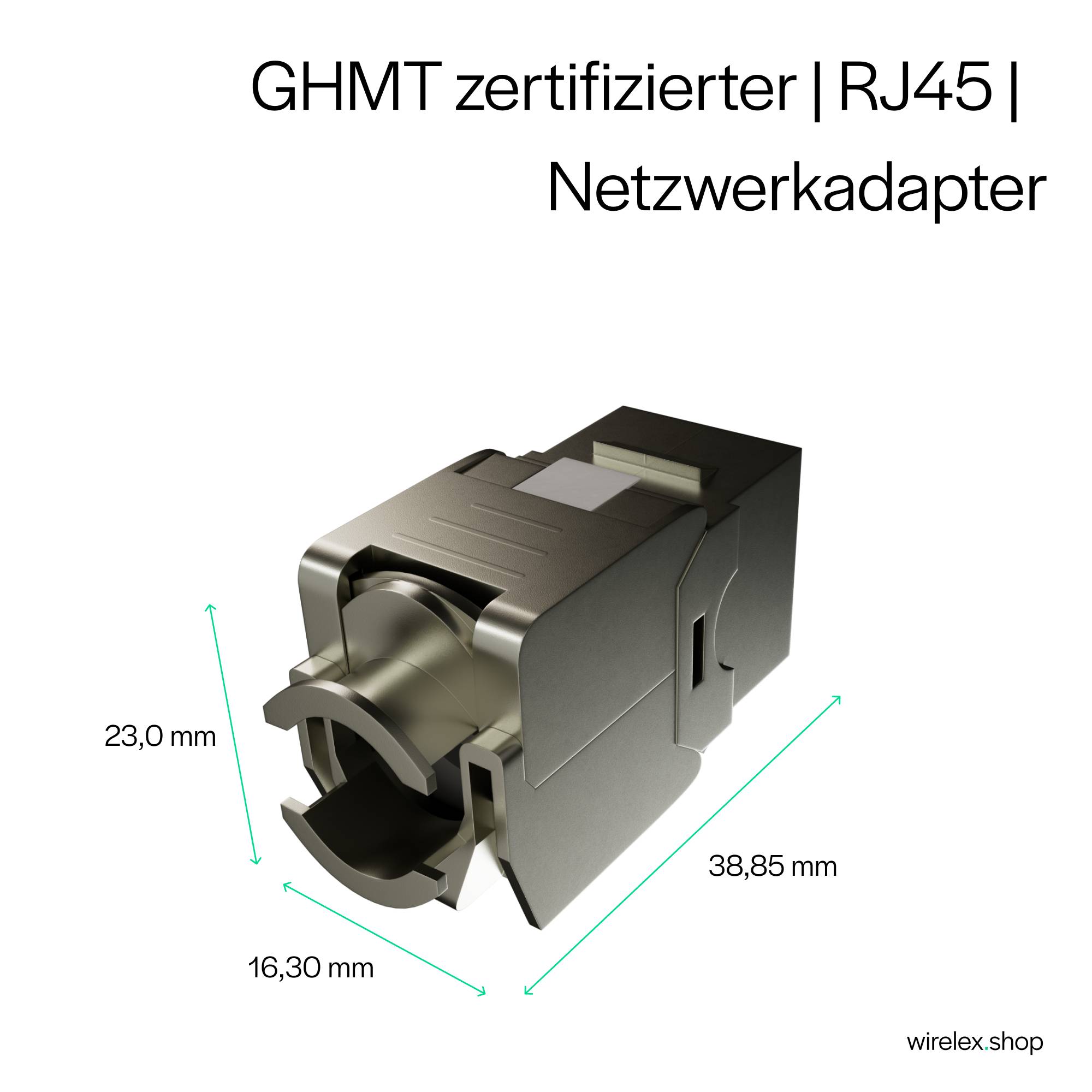 Keystone Cat.6A Netzwerkadapter, vollgeschirmt, 500MHz, 10Gbit/s, TIA/EIA, ISO/IEC, PoE+