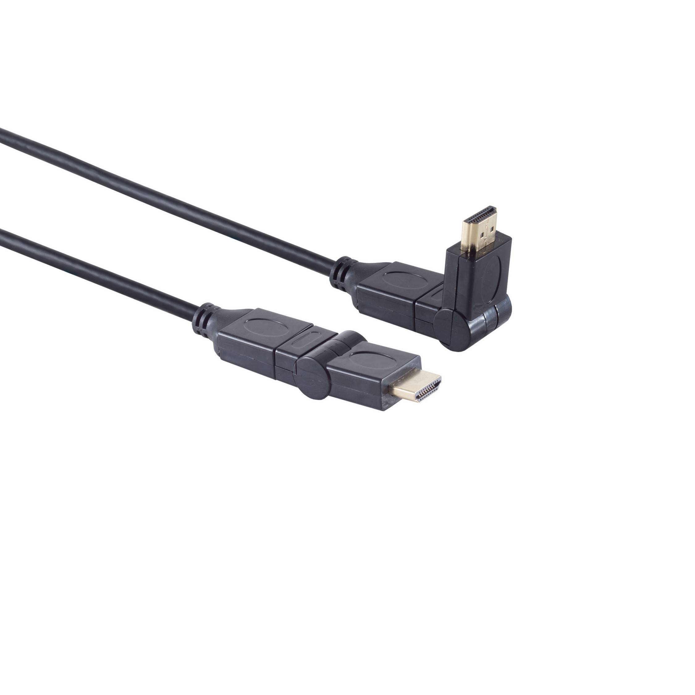 HDMI A-Stecker/HDMI A-Stecker winkelbar HEAC 2m