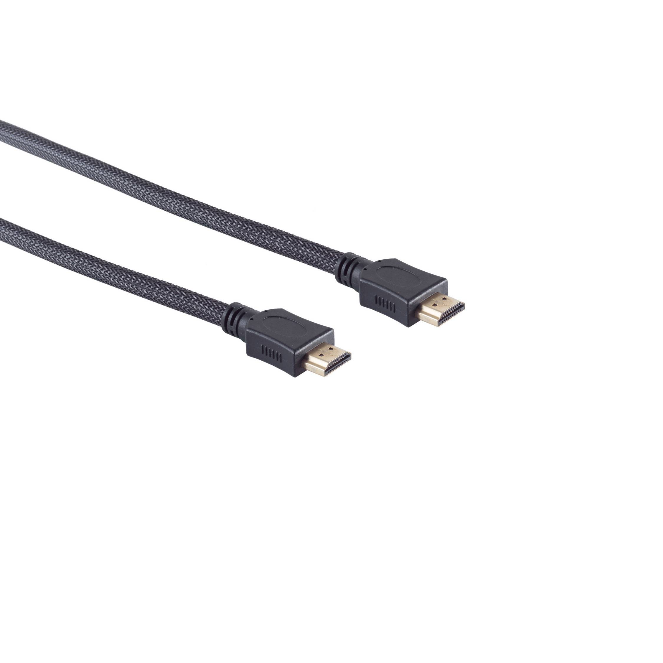 HDMI A-St/HDMI A-St verg HEAC sw Nylon Mantel 10m