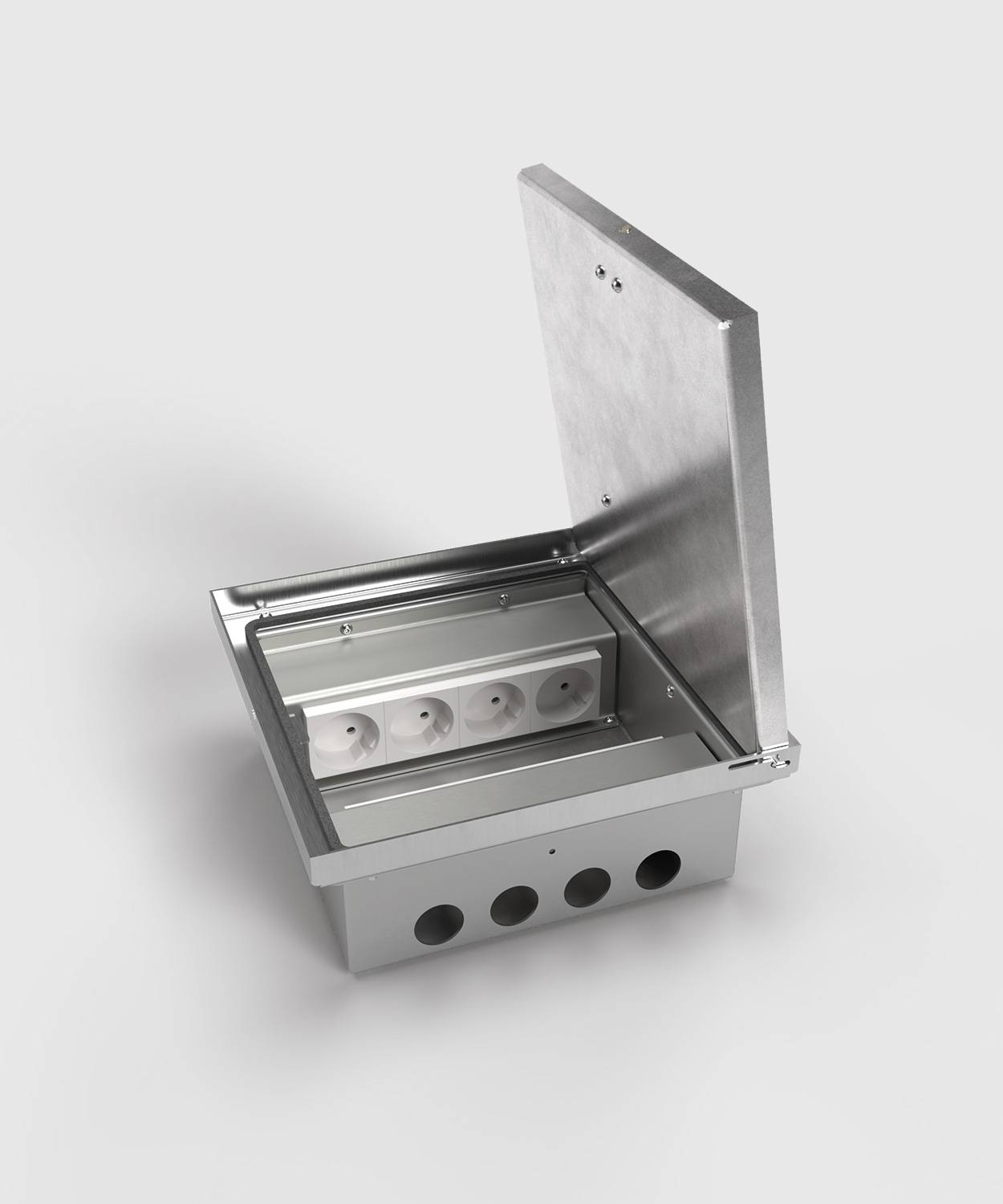 Bodensteckdose/ Bodentank 2008B; 4x Schuko, 4x RJ45 2fach