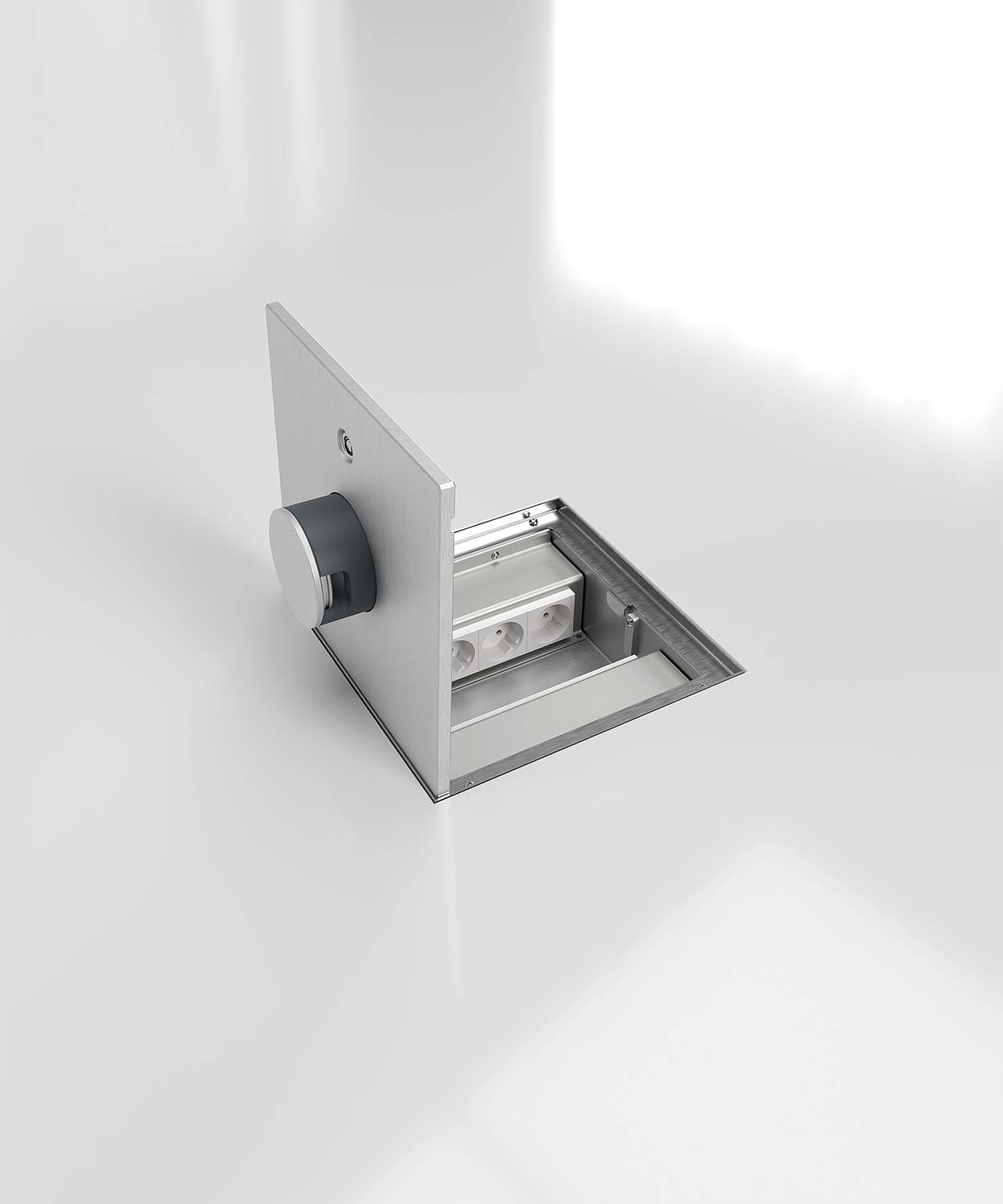 Bodensteckdose/ Bodentank 2008Q; 8x Schuko, Tube