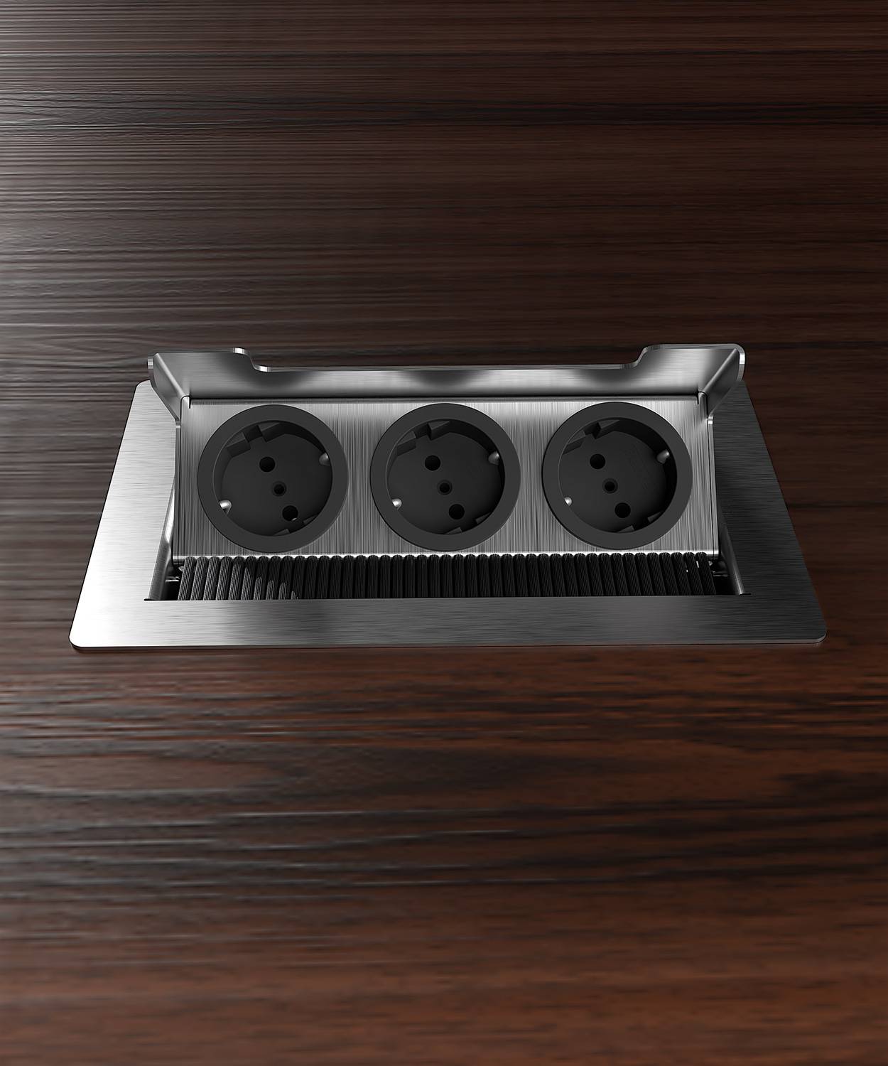 Bodensteckdose/ Bodentank 3203E; 3x Schuko; inkl. Aufnahmebox