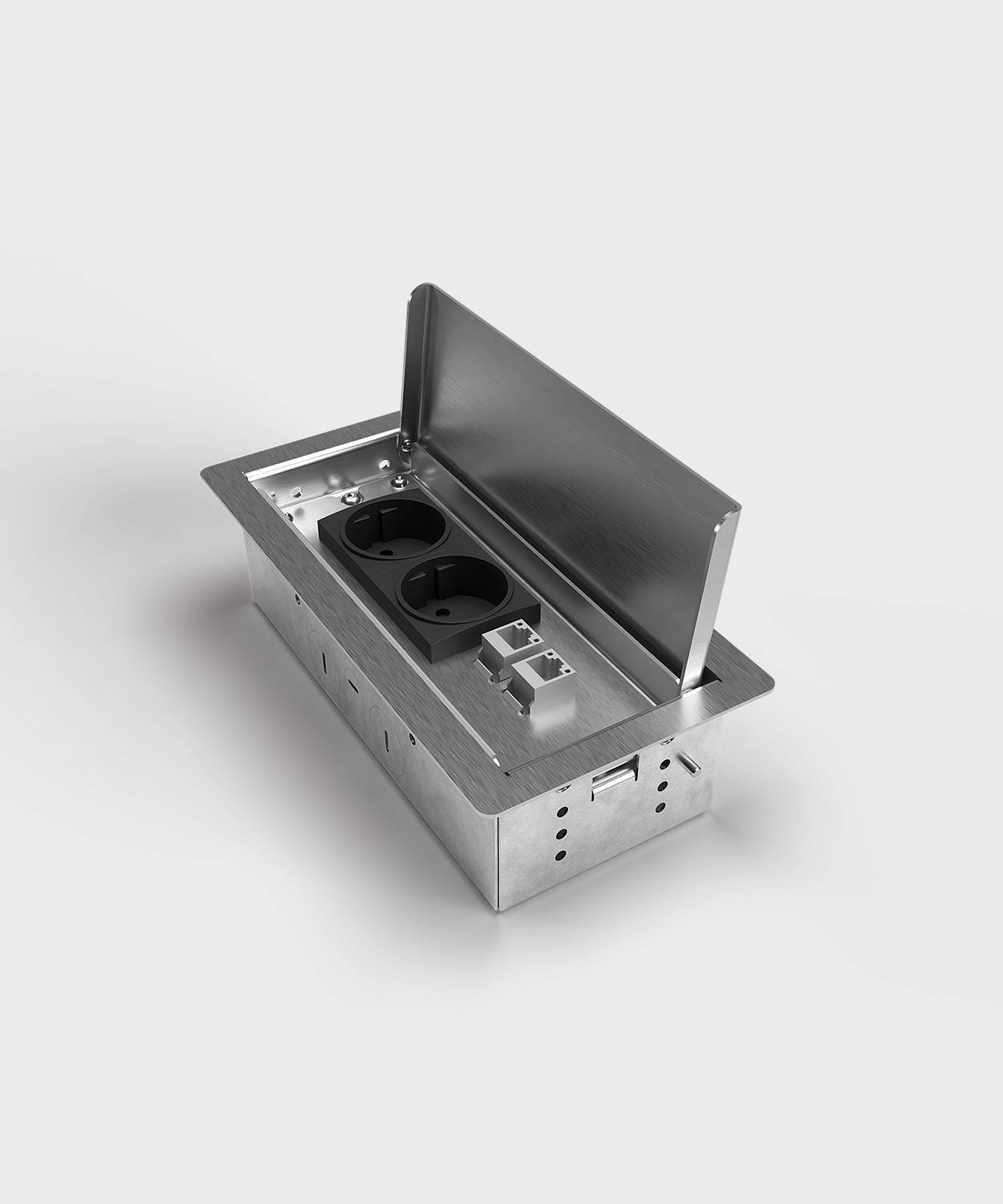 Bodensteckdose/ Bodentank 3303E; 3x Schuko