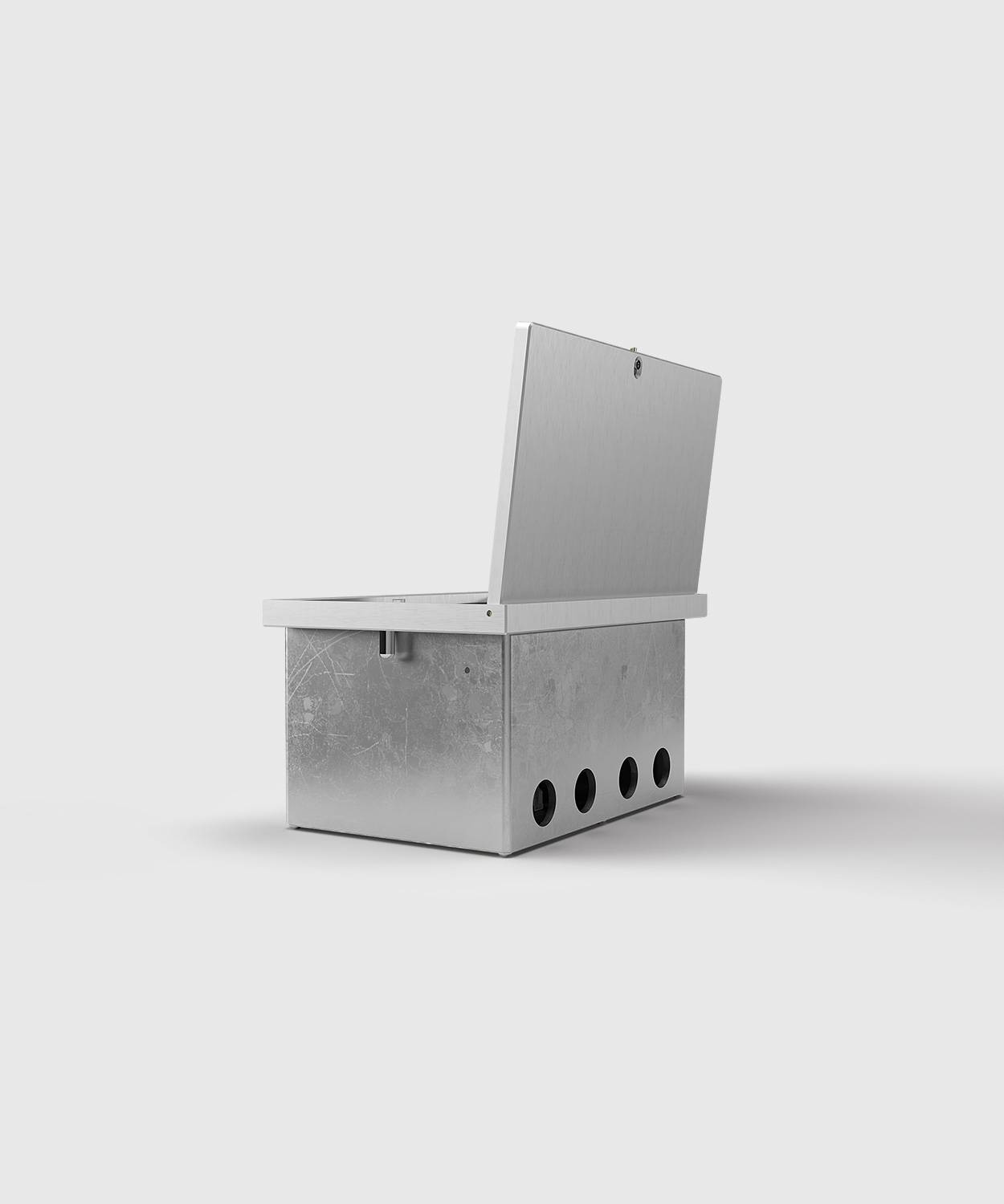 Bodensteckdose/ Bodentank 8308A; 4x Schuko, 4x RJ45 2fach,