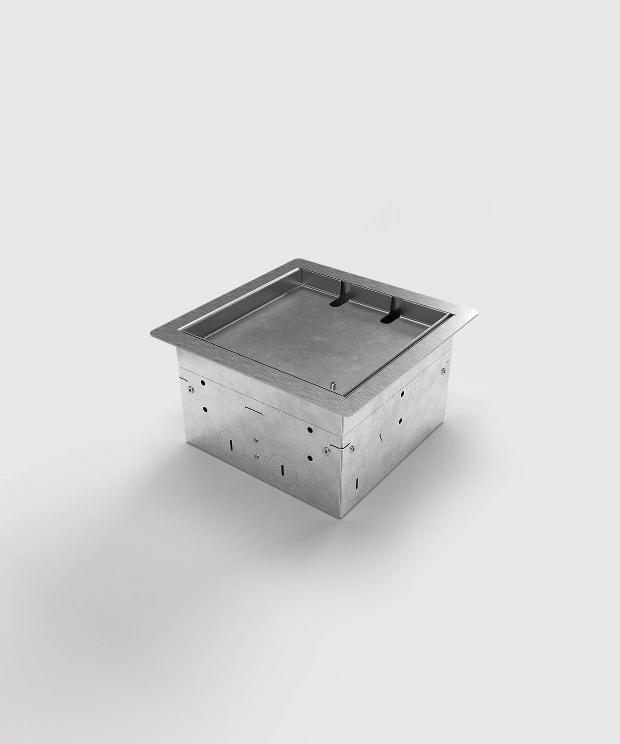 Bodensteckdose/ Bodentank 8502B; 1x Schuko, 1x RJ45 2fach,