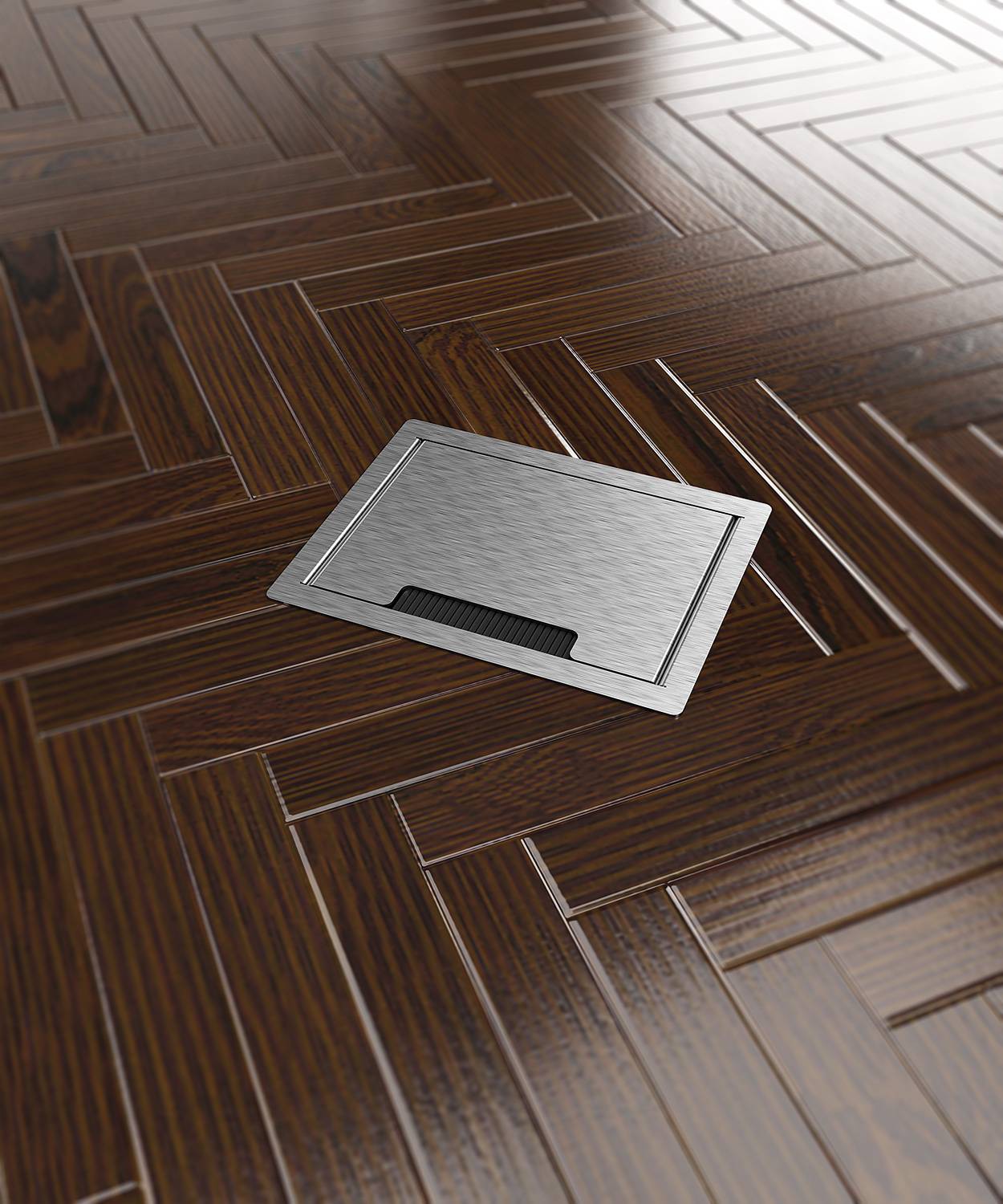 Bodensteckdose/ Bodentank 8504E; 2x Schuko, 1x RJ45 2fach, 1x Antenne,