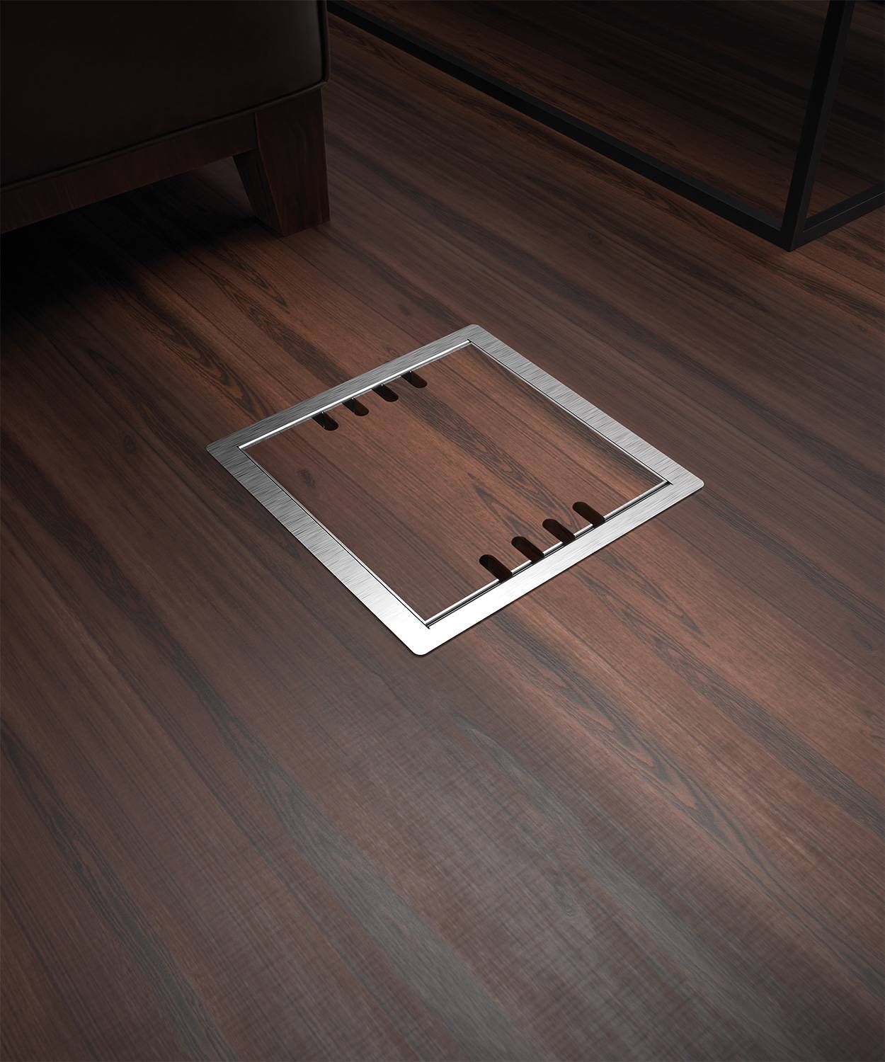 Bodensteckdose/ Bodentank 8508B; 4x Schuko, 4x RJ45 2fach,