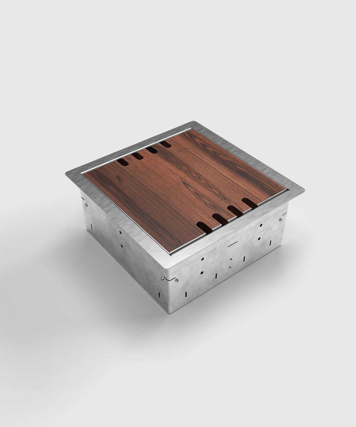 Bodensteckdose/ Bodentank 8508B; 4x Schuko, 4x RJ45 2fach,