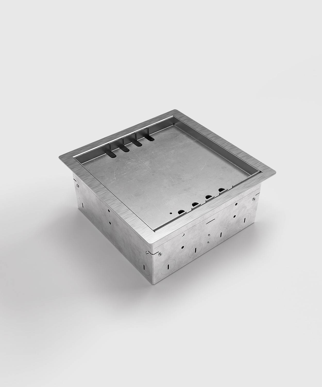 Bodensteckdose/ Bodentank 8508B; 4x Schuko, 4x RJ45 2fach,