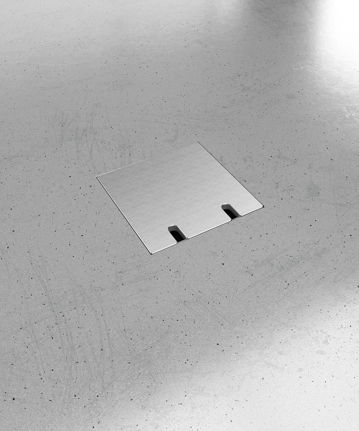 Bodensteckdose/ Bodentank 8802A; 1x Schuko, 1x Antenne,