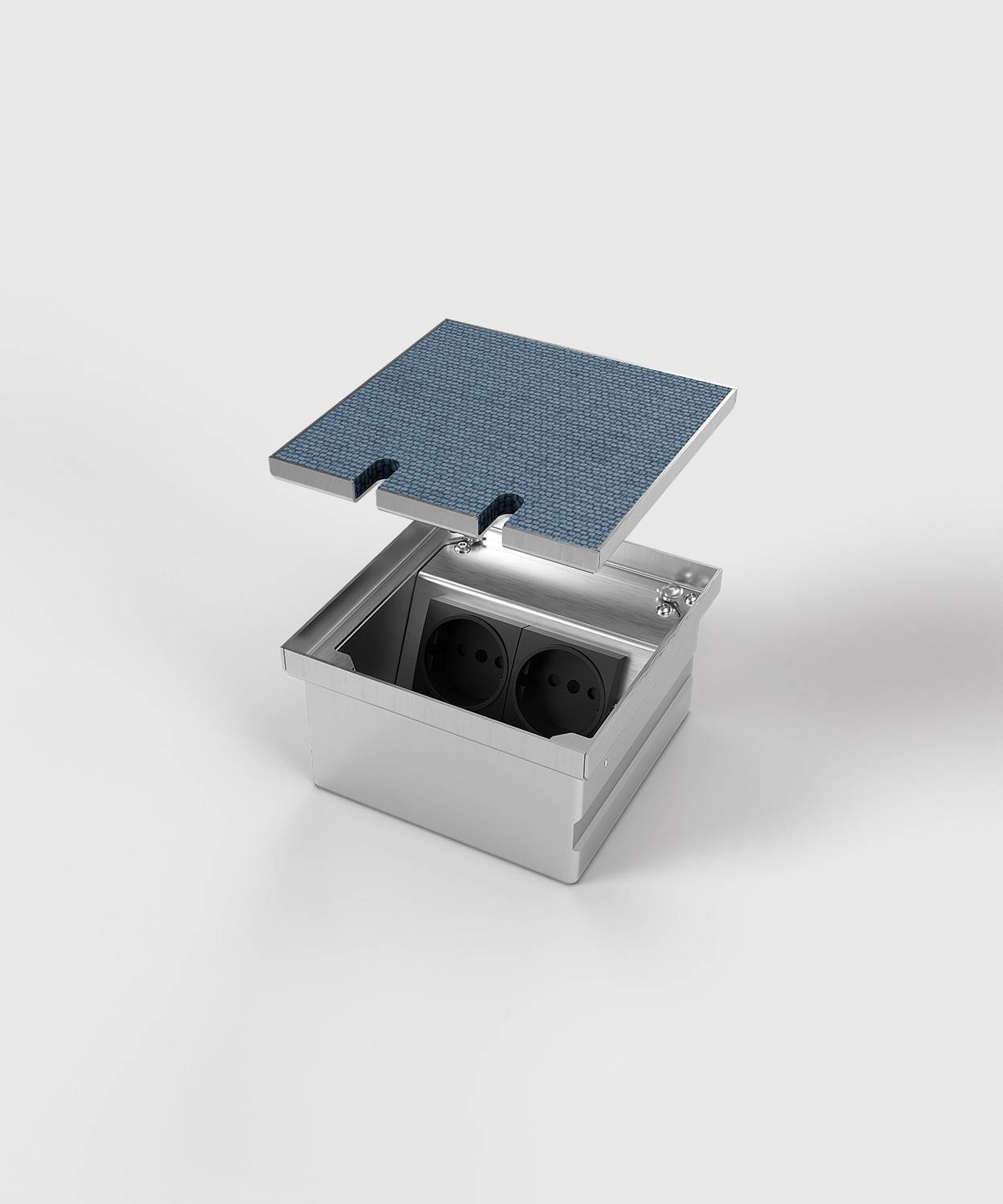 Bodensteckdose/ Bodentank 8802T; 1x Schuko, 1x RJ45 2fach,