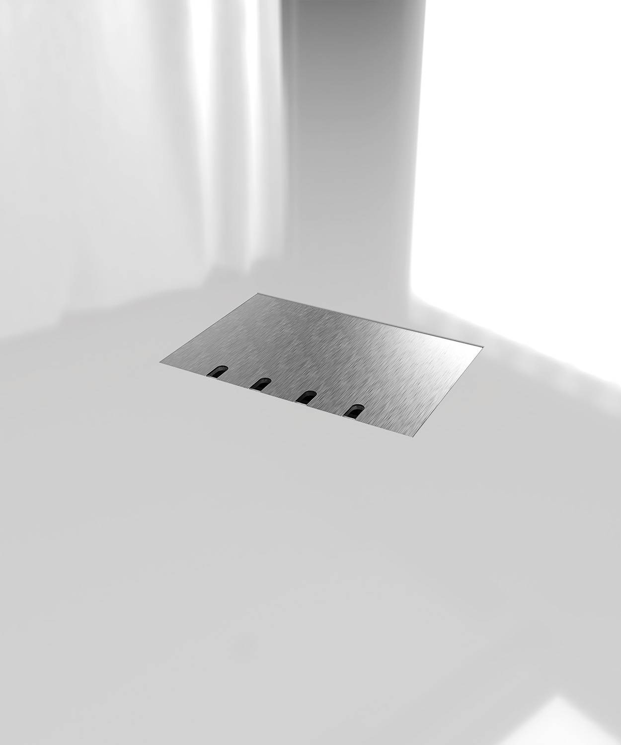 Bodensteckdose/ Bodentank 8804E; 3x Schuko, 1x Antenne,