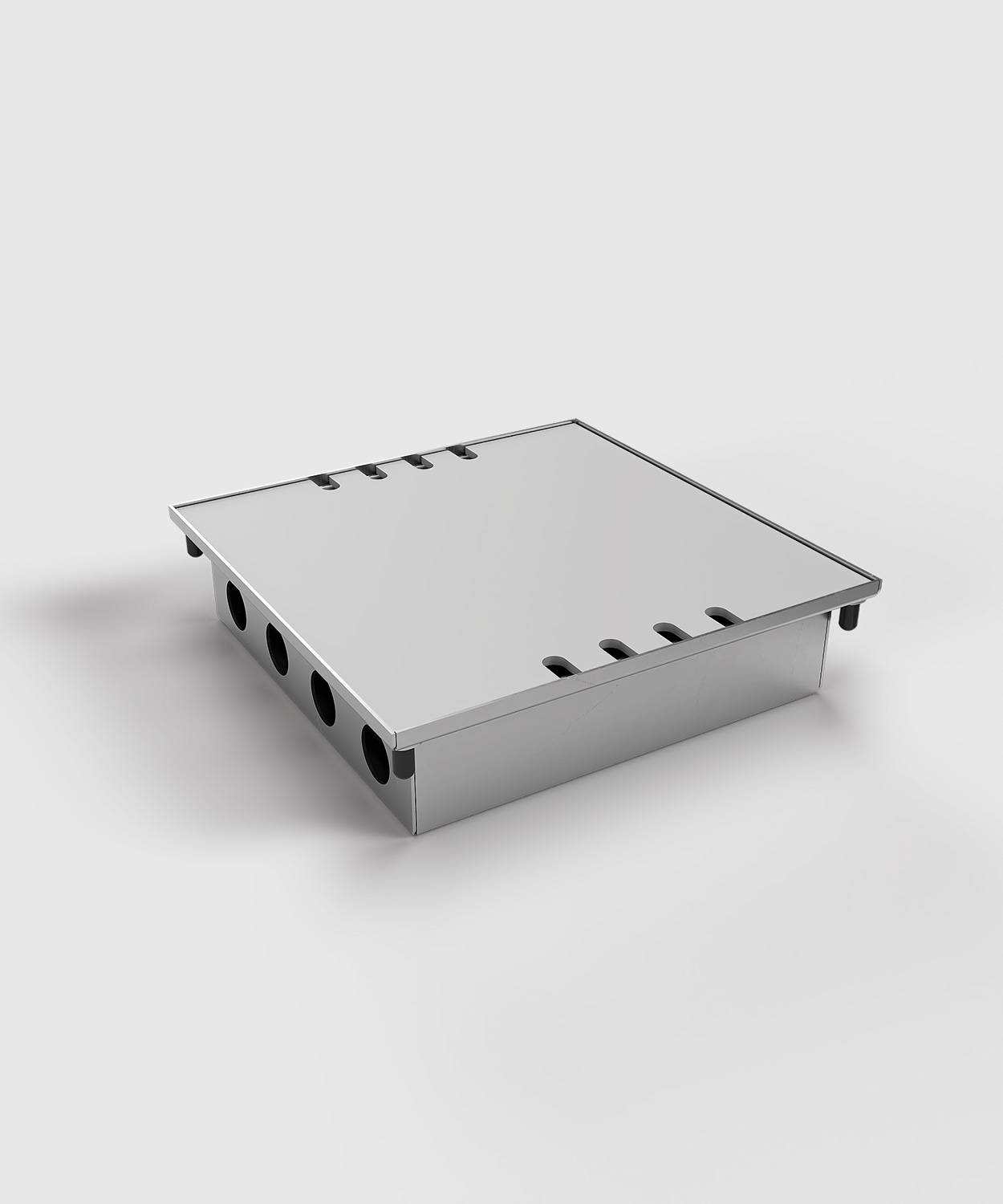 Bodensteckdose/ Bodentank 8808A; 4x Schuko, 4x RJ45 2fach,