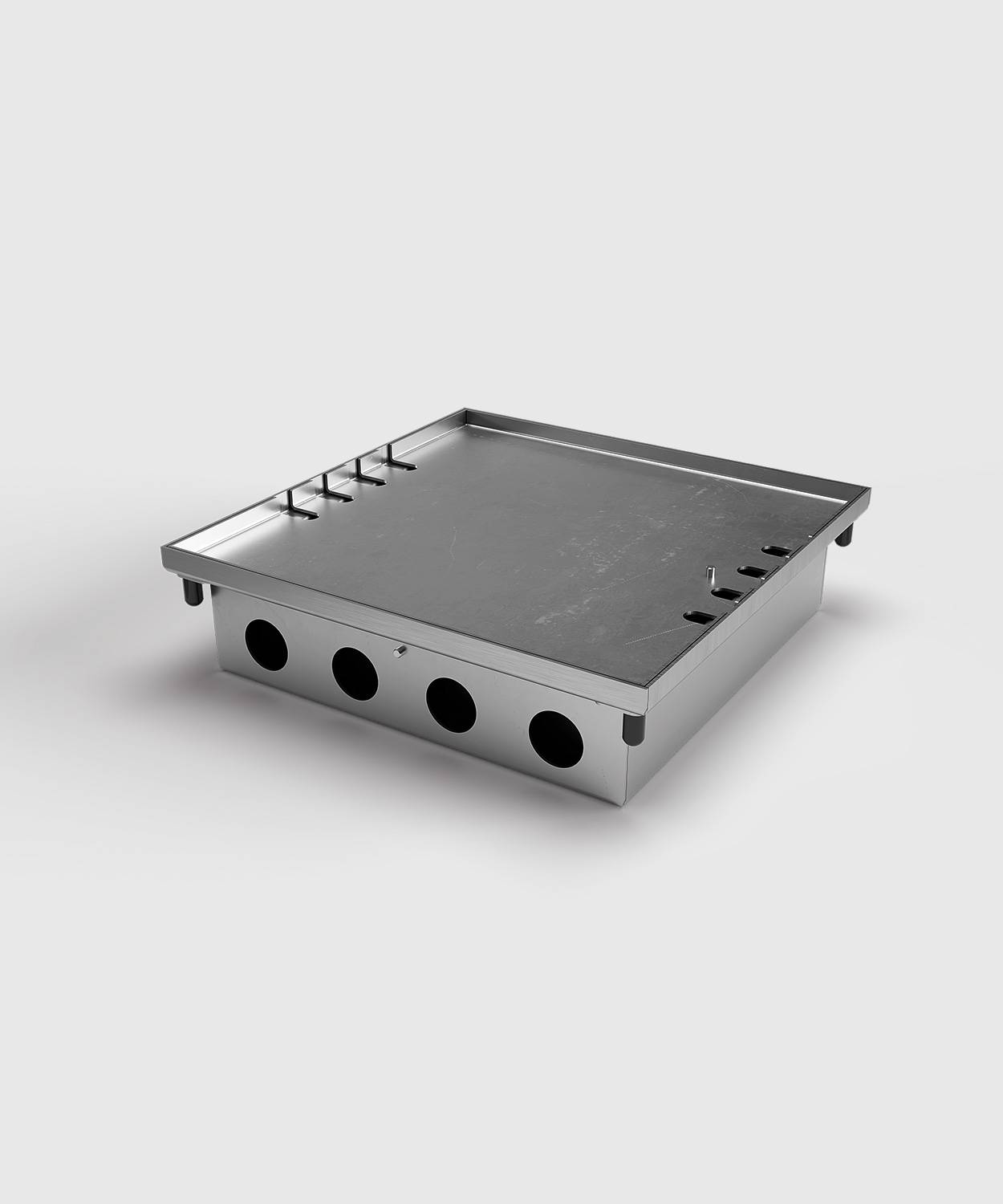 Bodensteckdose/ Bodentank 8808T; 4x Schuko, 4x RJ45 2fach,