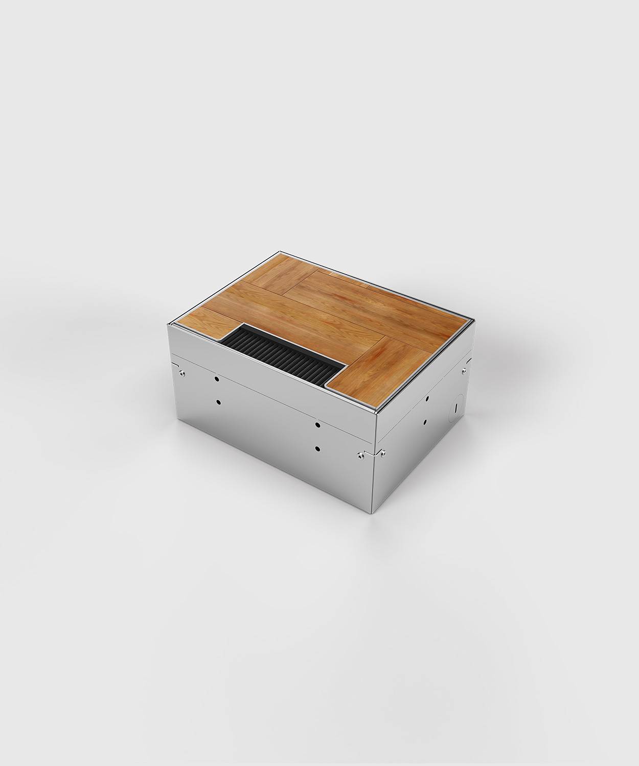 Bodensteckdose/ Bodentank 8904B; 3x Schuko, 1x RJ45 2fach,