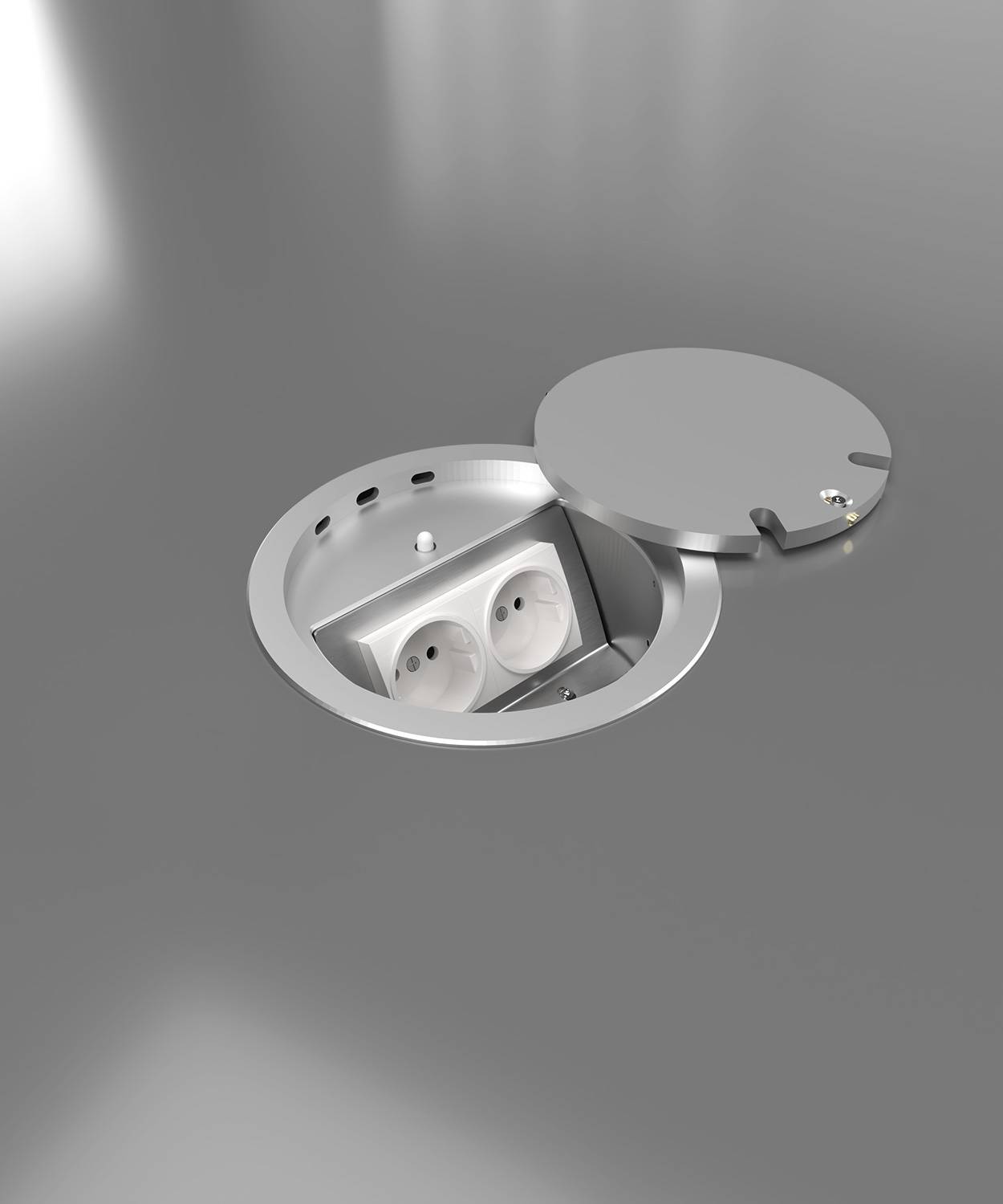 Bodensteckdose/ Bodentank 9902D; 2x Schuko,