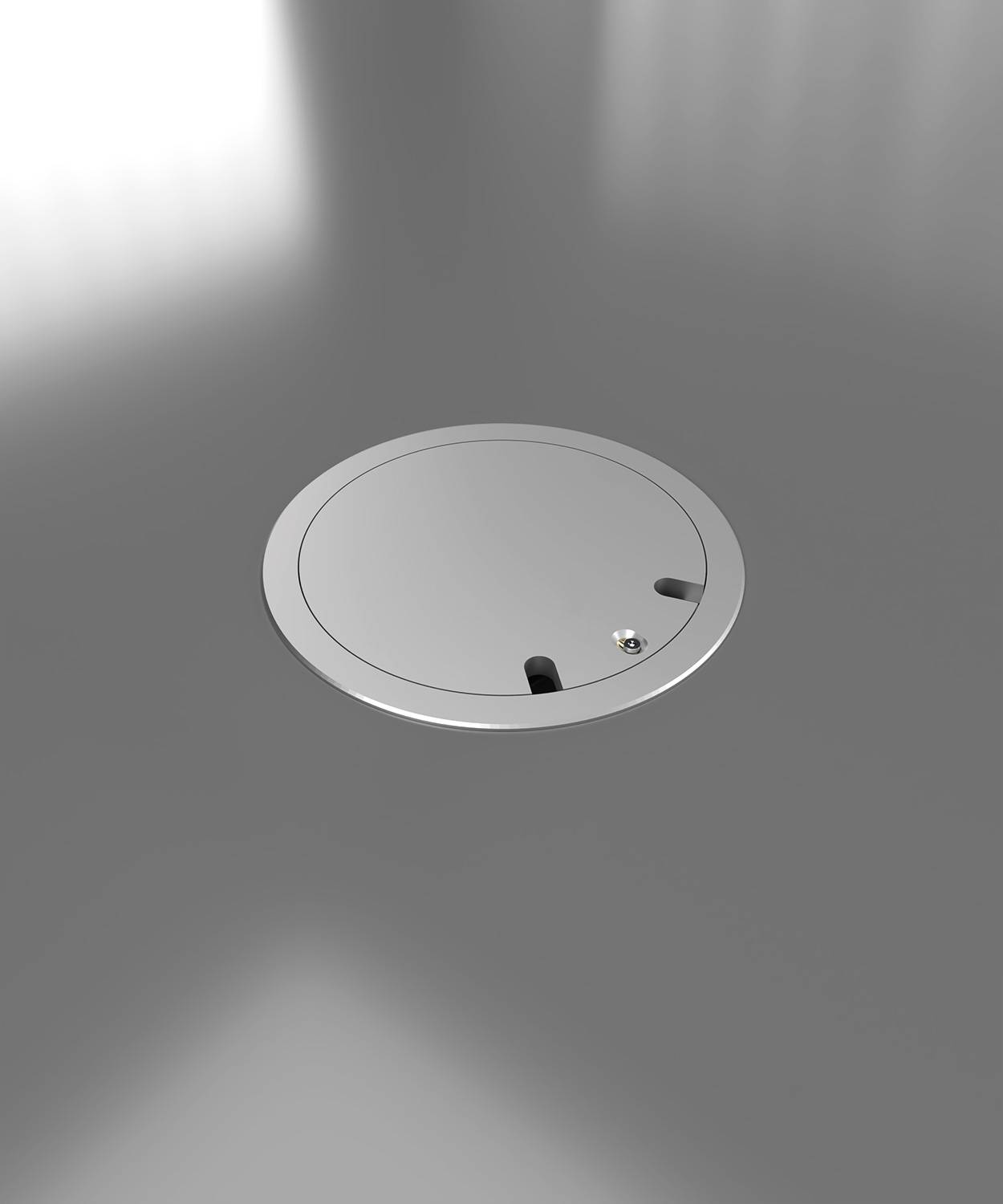 Bodensteckdose/ Bodentank 9902D; 1x Schuko, 1x Antenne,