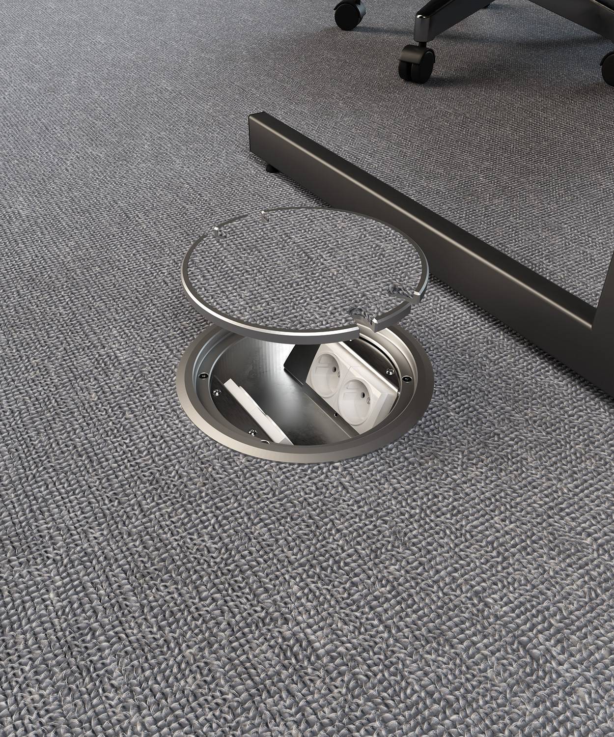 Bodensteckdose/ Bodentank 9904A; 4x Schuko,