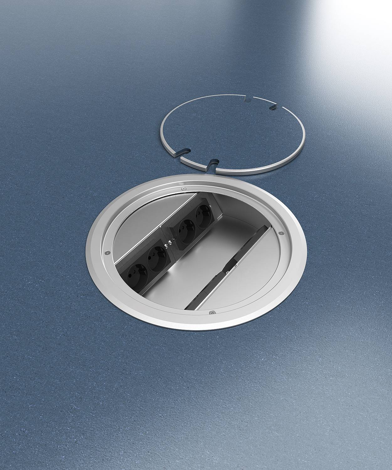 Bodensteckdose/ Bodentank 9908A; 8x Schuko,