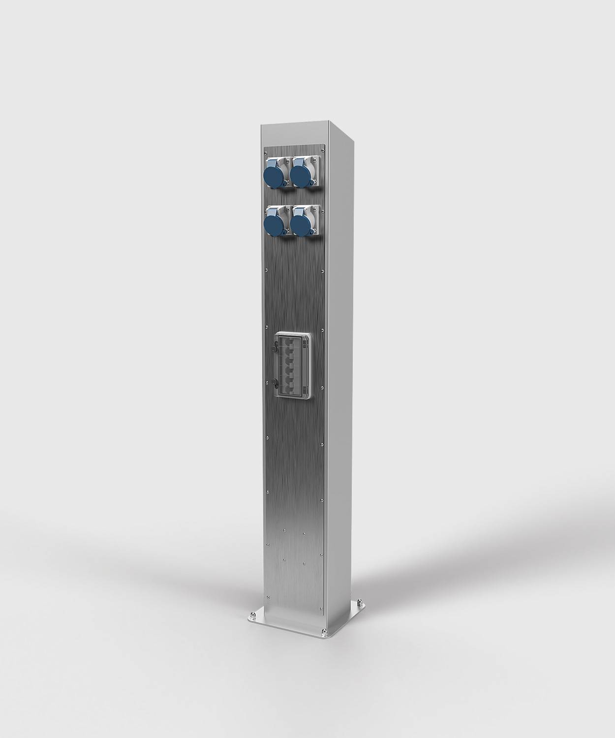 Energiesäule ES401; 1x CEE 5/32A, 1x CEE 5/16A, 1x 3/16A, 4x Schuko