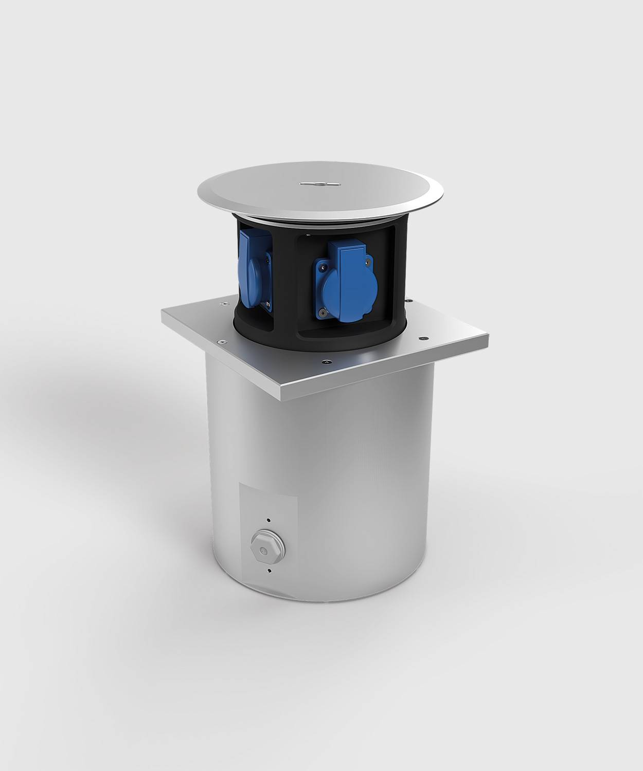 Senkverteiler SV302; 3x Schuko, 1x CEE Adapter 16A, quadratischer Rahmen