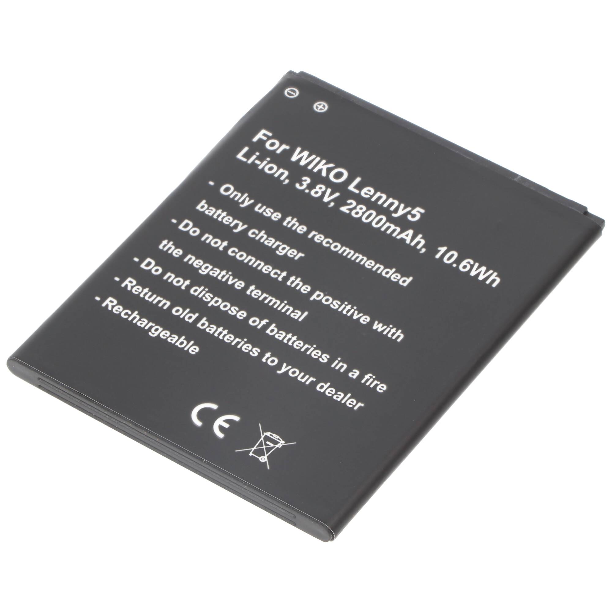 Akku passend für WIKO Lenny 5, Li-ion, 3,8V, 2800mAh, 10,6Wh