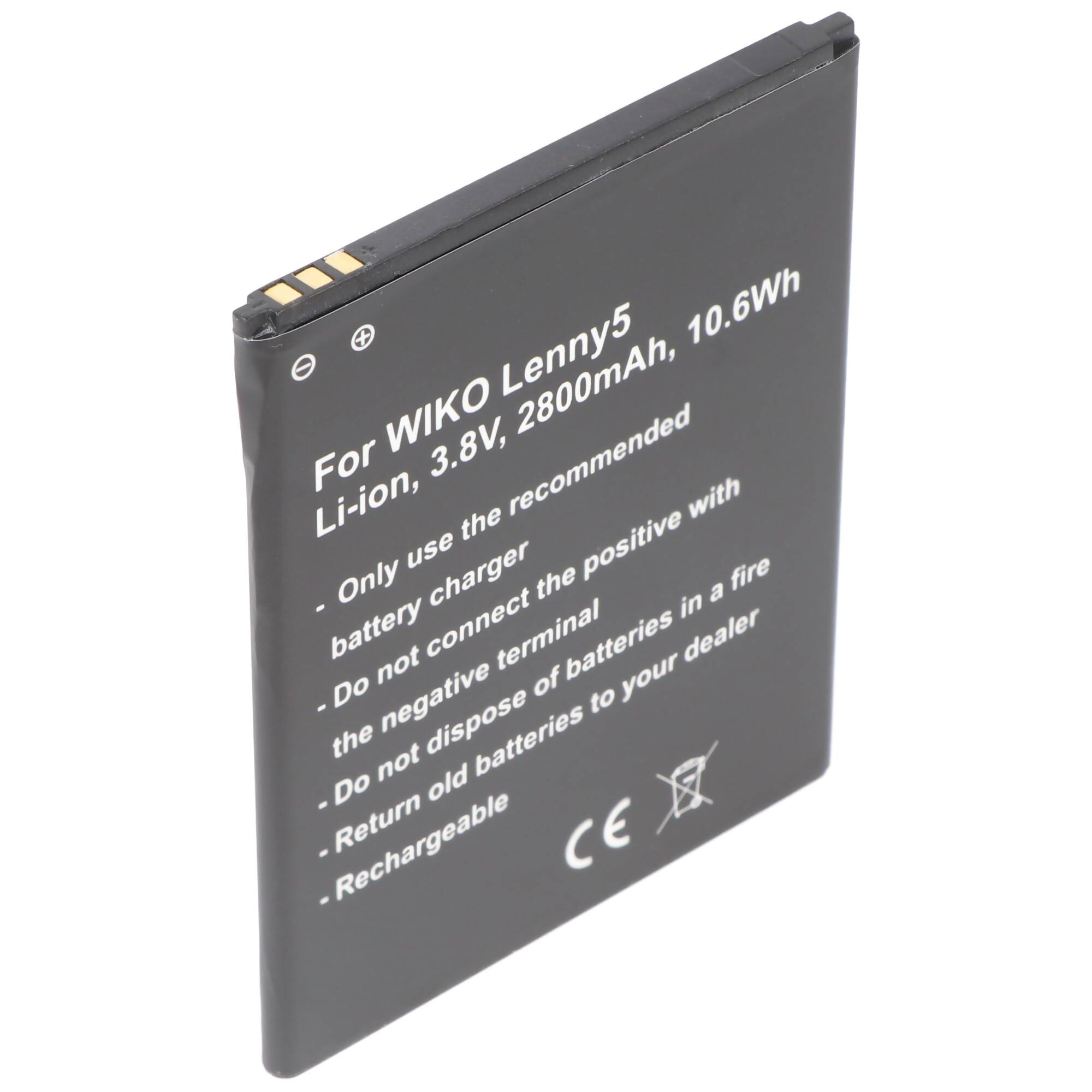 Akku passend für WIKO Lenny 5, Li-ion, 3,8V, 2800mAh, 10,6Wh