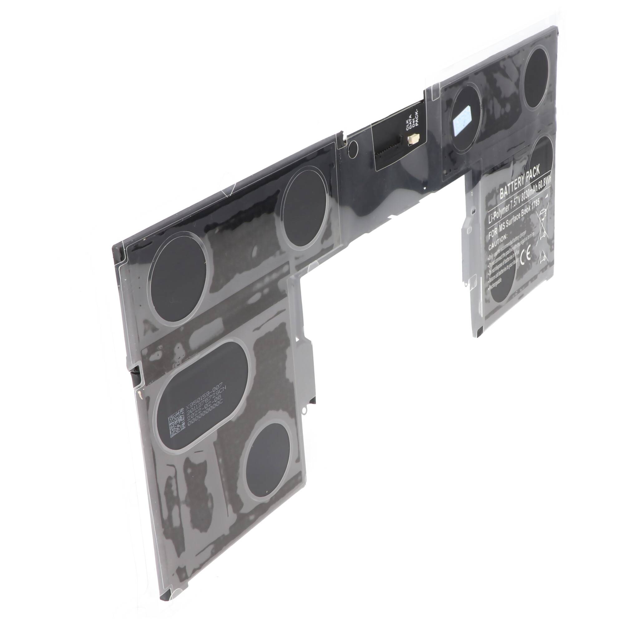 Akku passend für Microsoft Surface Book 1785, Li-Polymer, 7,57V, 8030mAh, 60,8Wh, built-in, ohne Werkzeug