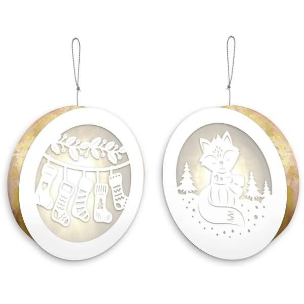 LightBoxes 11cm Fox & Christmas Socks VE=2 Stück