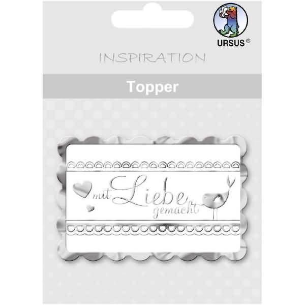 Topper weiß/silber Motiv 30 Mit Liebe gemacht