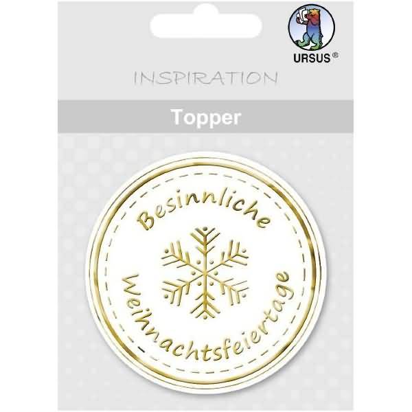 Topper weiß/gold Motiv 13 Besinnliche Weihnachten