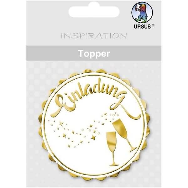 Topper weiß/gold Motiv 28 Einladung