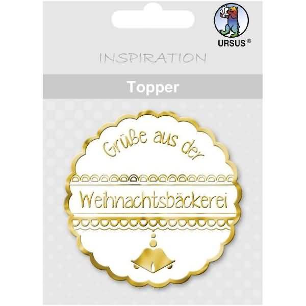 Topper weiß/gold Motiv 31 Grüße aus der Weihnachtsbäckerei