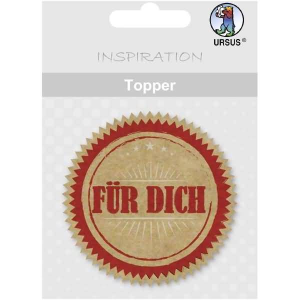 Topper Motiv Kraftkarton braun/rot Motiv 02 Für Dich