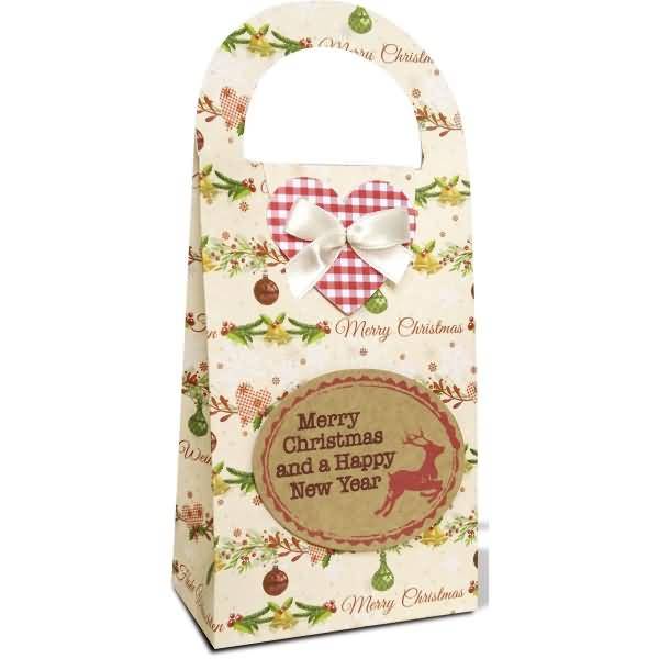 Topper Motiv Kraftkarton braun/rot Motiv 20 Merry Christmas and