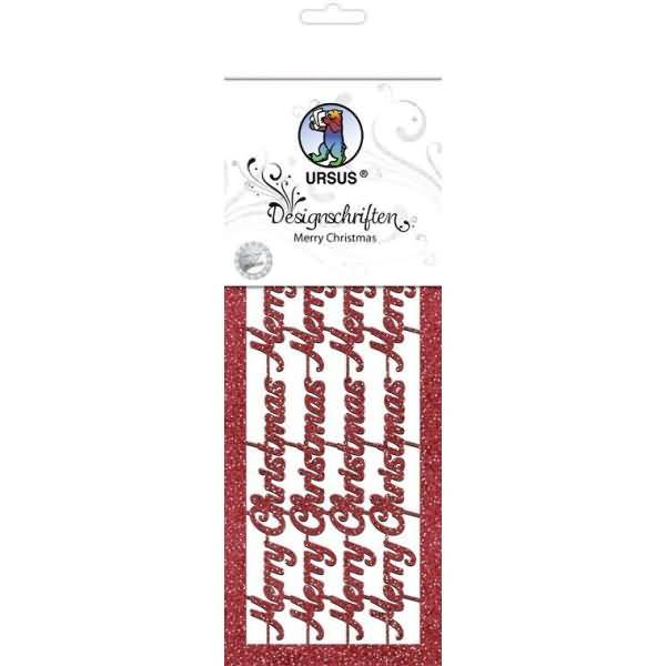 Designschriften 'Merry Christmas' rubinrot VE=2 Blatt